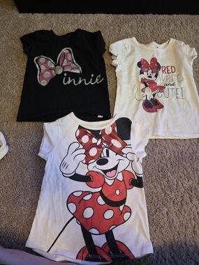 Minnie Mouse Girls Tee Bundle - Black, White, Red